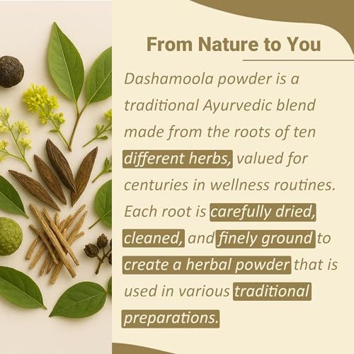 Mi Nature Dashamoola powder | 227g (8oz) | Herbal Health Care Blend | Made with 10 Traditional Herbs | Pure & Natural