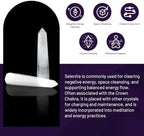 Selenite Crystal Wand-1 Pc 5.1"-5.5" Natural Selenite Crystal Wands, Healing Crystal and Stones, Natural Stone Tower, Gift Box Packaging