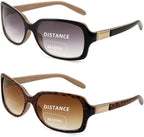 JM 2 Pack Classic Bifocal Reading Glasses Square Stylish Gradient Sunglasses Readers for Women +1.5