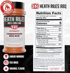 Heath Riles BBQ Rub - Competition Seasoning, Champion Pitmaster Recipe, Legendary BBQ Rubs For Smoking & Grilling, 80+ BBQ Championships, 8 oz.