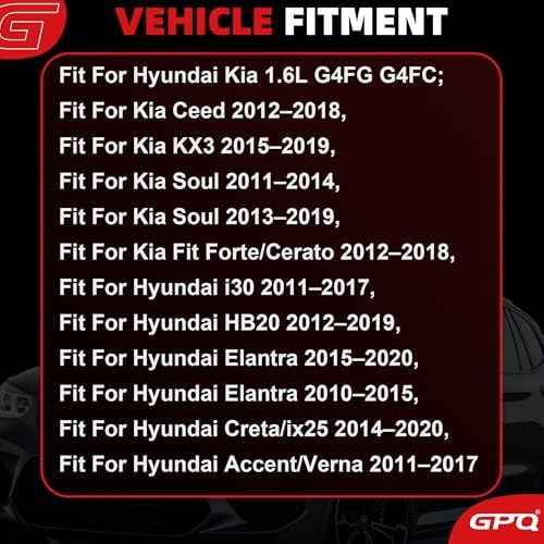 G4FC G4FG Engine Overhaul Rebuild Kit Head Gasket Set Timing Chain Kit & VVT Crankshaft Connecting Rods & Pistons Fit for Hyundai Accent Veloster Elantra Kia Soul Seltos 2010-2020 1.6L 23110-2B000