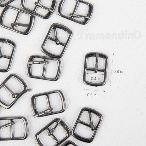 Framendino, 20 Pack Metal Single Prong Pin Shoes Buckles Roller Buckle Hardware Pin Buckle for Shoes Bag Leather Belt