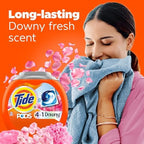 Tide PODS Laundry Detergent soap with a touch of Downy 4-in-1 Detergent, 57 Count, Stain Remover, Freshness, Softness, Fabric Protecter, HE Compaible