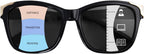 FONHCOO Progressive Multifocal Sunglasses for Women, Square No Line Reading Sunglasses Outdoor Sun Readers UV400 Protection