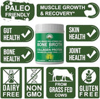 Peak Performance Hydrolyzed Bone Broth + Collagen Unflavored Protein Peptides Powder - Contains All Collagen Types: 1, 2, and 3 - Pure Pasture Raised Grass Fed, Paleo Friendly, Gluten + Dairy Free