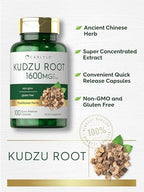 Carlyle Kudzu Root | 100 Extract Capsules | Non-GMO and Gluten Free Formula | Traditional Herbal Supplement