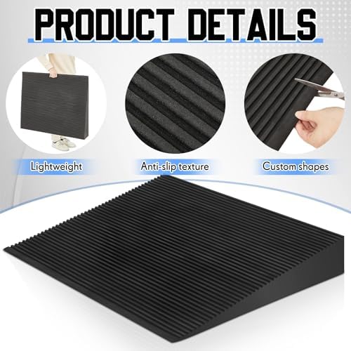 EVA Foam Threshold Ramp, Lightweight Non Slip Doorway Ramp for Wheelchair Walker Scooter, Indoor Outdoor Entry Access for Home Bathroom Garage(Black,36" l X 28" w X 5" h)
