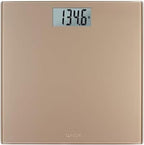 Taylor Digital Scale for Body Weight, 400 LB Capacity, Durable Glass Platform 11.8 x 11.8 Inches, Easy Read 3.2 x 1.5 In Display, Offering Daily Use in Homes for Enhance Performance, Champagne