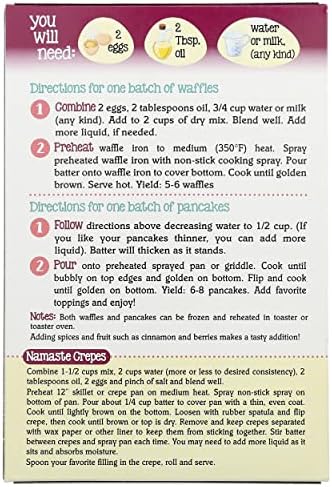 Namaste Foods Waffle & Pancake Wheat Free Gluten Free Dairy Free Mix, 21 oz