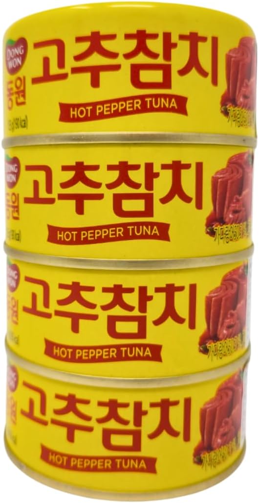 Dongwon Tuna in Hot Pepper Sauce with Vegetables, 150g (4 Pack)