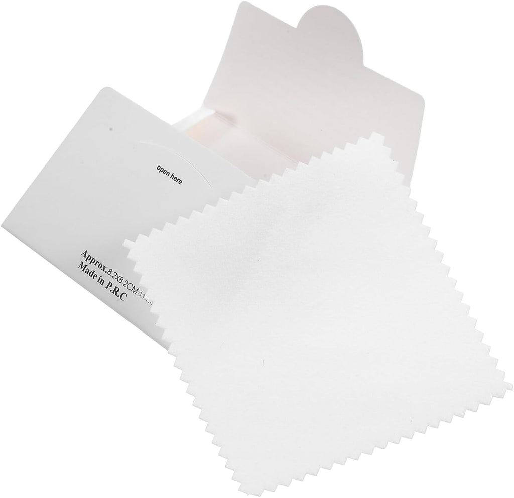 12pcs Glass Cleaning Cloths Towels White Jewelry Polishing Cloth Lens Cloth Jewelry Wipes Eyeglass Sunglass Cleaning Cloth Cloth for Glasses Mirror Gold Silver, 8.00X8.00X0.01CM