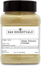 Raw Essentials Yeast Extract Powder – Flavor Enhancer to Enrich Broths, Soups, Sauces, and Plant Based Dishes – 8 Ounce Bottle