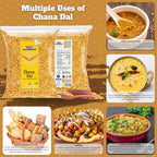 Rani Chana Dal (Split Desi Chickpeas without skin) 128oz (8lbs) 3.63kg Bulk ~ All Natural | Gluten Friendly | NON-GMO | Kosher | Vegan | Indian Origin