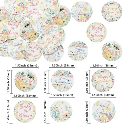 Gyufise 54Pcs Edible Wildflower Cupcake Toppers Wafer Paper Baby in Bloom Baby Shower Decorations Flower Birthday Party Decorations Wildflower Cake Toppers for Birthday Party Supplies