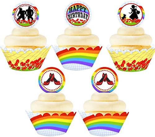 Wizard Cupcake Kit - 24 Toppers and 24 Wrappers - Party Supplies - Wizard Party Decorations - Cupcake