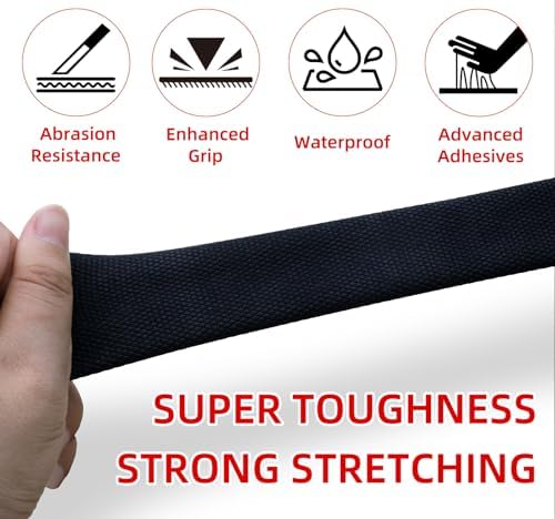 WELSTIK Rubber Grip Tape, Ultra Strong Waterproof Anti Slip Tape with Textured Adhesive for DIY Tools & Gadgets (Black, 2In x 16.4Ft)