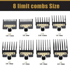 8PCS Clipper Guards for BaBylissPRO Barberology FX870, FX880, FX825, and FX673 Clippers,Trimmer Replacement Guards for Babyliss Clippers,Black