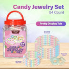 Fresh Finest Novelty Candy Mix - 54-Count Bulk Candy in a Jar. Includes 18 Candy Bracelets, 18 Candy Necklaces, and 18 Candy Rings, All Individually Wrapped.