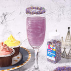 Sanding Sugar Edible Silver Glitter Stars Mix, Edible Purple Gold Sugar Sprinkles for Cake Decorating, Cupcake Toppers Cookie Decorations For Wedding Party Celebrations 3.5oz