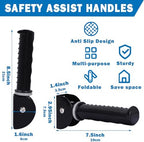 Upgrade Fluorescence Flip Up Grab Bars for Wall, 7.5 inch Folding Doorway Assist Handle, Mobility Aids, Non-Slip Grip Bar Great for Elderly Seniors, Handicap, Support Up to 320 Pounds (Black)