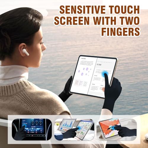 2 Pairs Full Finger Compression Gloves for Women Men, Copper Arthritis Gloves for Rheumatoid,Osteoarthritis,Carpal Tunnel,Tendonitis, Joint Swelling,Hand Pain Relief With Touchscreen Tips (Medium)