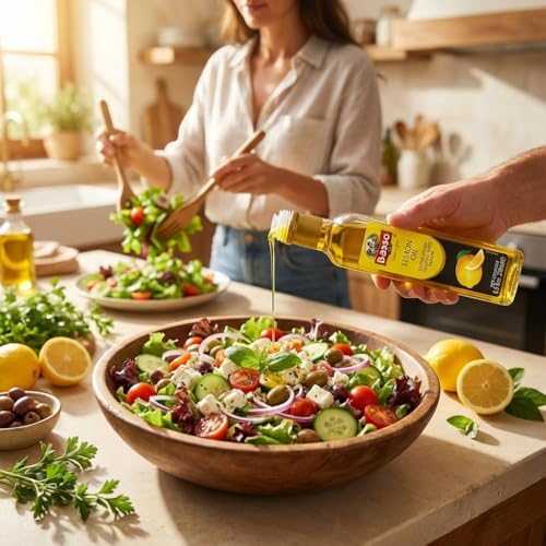 BASSO 1904 - Lemon Oil, Infused Premium Extra Virgin Olive Oil, 8.5 Fl Oz (250 ml), Finishing, Cooking, Dipping, Dressing, and Tasting