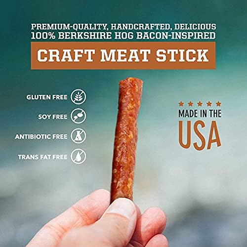 Big Fork Maple & Pepper Pork Snack Sticks – Small-Batch, Hickory-Smoked Meat Sticks | 100% Berkshire Pork with Real Maple & Black Pepper | Keto, Paleo, Gluten-Free, High-Protein Snack | 20 Count (1 oz Each)