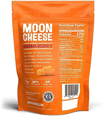 Moon Cheese Cheddar Believe It, 2 Ounce, 3-Pack, Crunchy, Protein-Rich Cheese Snack, Keto Friendly, 100% Real Cheese