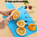 SEIWEI Folding Cutting Board, Portable Foldable Plastic Chopping Board with Hanging Hole, Non Slip Flexible U-Shaped Design for Easy Food Transfer Kitchen Meat Vegetables Fruits (Blue)