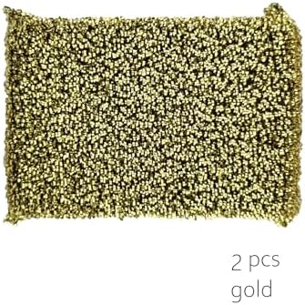 D.RECT Steel Sponges for Teflon 2X - Dishwashing Sponge - Ideal for Coated Pans Pots, Gold