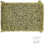 D.RECT Steel Sponges for Teflon 2X - Dishwashing Sponge - Ideal for Coated Pans Pots, Gold