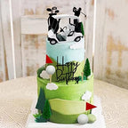 2026 New Golf Cake Decorations Golf Cart Cake Toppers Heading for The Green Cake Topper for Golfers with Cart Flag Golf Ball for Golf Theme Party Supplies (White)