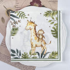 Decorative Animal Paper Napkins Dinner Size 20-Count/33x33cm/2-Ply Cute Baby Shower Kids Birthday Party Napkins (FR064)
