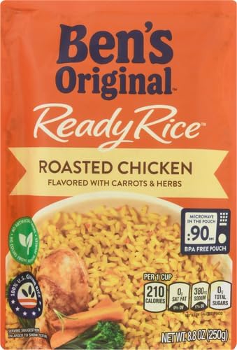 BEN'S ORIGINAL Ready Rice Roasted Chicken Flavored Rice, Easy Dinner Side, 8.8 oz Pouch