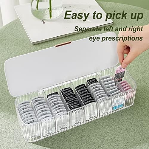 AITIME Storage Organizer for cosmetic contact lenses and daily disposable contacts, Clear Plastic Box for all brands daily lens (White)