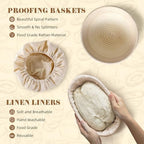 Sourdough Starter Kit, Bread Making Kit with Sourdough Starter Jar for Beginners, Banneton Bread Proofing Basket for Home and Kitchen, Sourdough Bread Baking Supplies, Bread Making Tools Kit