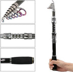 Sougayilang Fishing Rod Reel Combo with Telescopic Fishing Pole Spinning Reel Carrier Bag for Travel Saltwater Freshwater Fishing