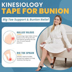 Kinesiology Tape for Bunion, 20 Pcs Pre-Shaped Athletic Tape – Breathable, Latex-Free Foot Tape for Discomfort Relief & Big Toe Joint Support for Walking, Running, Standing (Black)