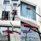 Water Fed Telescopic Brush, High Window Cleaning Kit with Poles & Squeegees, Extendable Outdoor Window Cleaner with Hose,6m/20ft