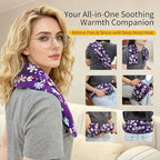 Heating pad for Neck Shoulders and Back Microwavable Machine Washable 27x5 Microwave Rice Bag for Heat Therapy Reusable Hot Pack for Muscle Cramps Moist Warm Bean Bag for Pain Relief Levender Scented