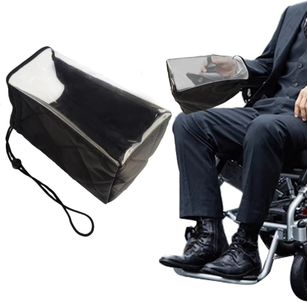 Power Wheelchair Joystick Protector Cover, 10x5Inch Waterproof Electric Wheelchair Control Panel Cover, Universal Controller Handle Cap (Black)