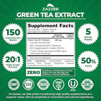 Zazzee Extra Strength Green Tea 20:1 Extract, 50% EGCG, 98% Polyphenols, 80% Catechins, 150 Vegan Capsules, 5 Month Supply, Certified Kosher, Antioxidant & Metabolism Support, Non-GMO, Made in the USA
