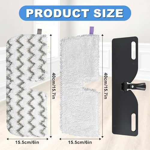 Microfiber Mops for Floor Cleaning, Dust Flat Flip Mop for Hardwood Floors with 2 Heavy Scrub Mop Pads & 2 Soft Pads and Adjustable 58” Mop Handle, Dual-Action Washable Floor Mops for Wet & Dry Clean