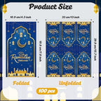 Eid Mubarak Napkins, 100 Pcs Eid Mubarak Ramadan Paper Napkins Disposable, 2-Ply Blue Gold Star Moon Absorbent Paper Hand Towels for Bathroom Home Kitchen Mardi Gras Party Decorations Supplies