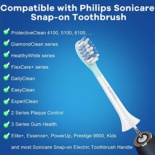 Replacement Head for Philips Sonicare ProtectiveClean 4100 5100 6100 DiamondClean 9500 ExpertClean 7500 FlexCare HealthyWhite Electric Sonic Toothbrush C3 G3 W3 C2 G2 C1 Brush, White, 4 Pcs