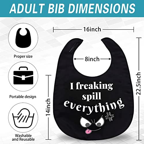 Funny Adult Bibs for Eating Man Women Elderly, Washable Clothing Protectors Bib for Adults Senior Citizens