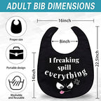 Funny Adult Bibs for Eating Man Women Elderly, Washable Clothing Protectors Bib for Adults Senior Citizens