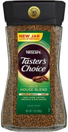 Yecna Nescaf?, Taster's Choice, Instant Coffee, Decaf House Blend, 7 oz (198 g)