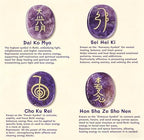 4 Pcs Amethyst Engraved Chakra Stones Healing Crystal Reiki Balancing Palm Stone, 25mm