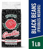 Camellia Brand Dried Black Beans, Frejoles Negros – Premium Non-GMO Black Turtle Beans for Soups, Chili, Tacos, Burritos, Rice & Peas, Latin & Southwestern Cooking – Gluten-Free, High Protein, Vegan & Vegetarian Friendly, 1 Pound (Pack of 2)